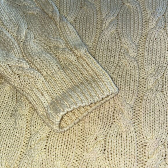 Men’s Westport Bay Yellow Cable Knit Sweater Medium - Picture 3 of 5